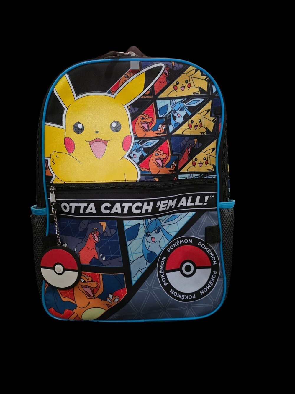 Pokemon Bioworld Gotta Catch Em All Backpack Pikachu Charizard Pokeball Charm